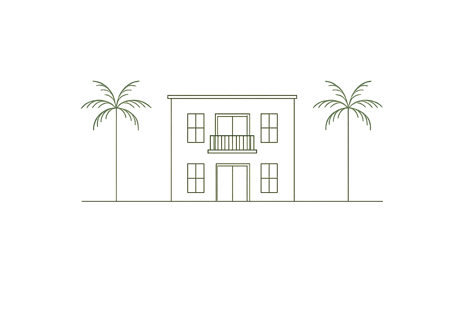 Hacker House Tel Aviv - Minimalist house with palm trees